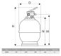 Preview: Tebas Sandfilteranglage Syrius 600 mm mit oberen Ventil schwarz 1 1/2", max. Durchfluss 14 m³/h - 120 kg Sand