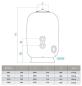 Preview: Tebas Sandfilteranglage Syrius 1250 mm Norm 120, collector plate mit PVC Düsen, Sandbett 120cm, Flanschverbindungen 3"