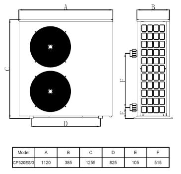 Wärmepumpe Tebas CP320ES, power 32,0 kW, für Pools mit 110 m³, 230 V, WLAN Steuerung inklusive