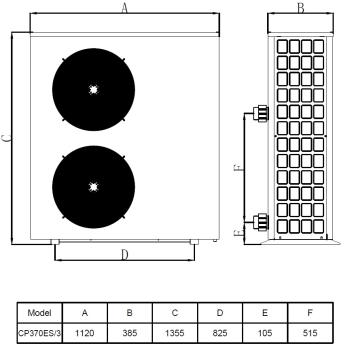 Wärmepumpe Tebas CP370ES, power 32,0 kW, für Pools mit 130 m³, 230 V, WLAN Steuerung inklusive