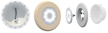 Farbausgabe mit beiger LED-Flexlampe, weißes Licht, 1485 lm, 16 W, 12 V