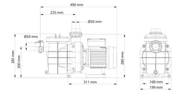 Filterpumpe America, 13 m³/h, 230 V, 0,55 kW (Salzwasser Fähig)