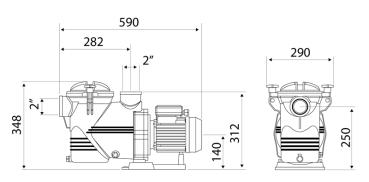 Discovery Filterpumpe 21m³/h, Förderhöhe=8m, 400V, 1,1 kW, 1,75HP (Salzwasser Fähig)