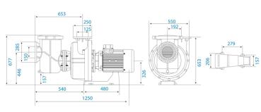 Danubi Pumpe mit Vorfilter IE2, 10,0 HP, 400/690 V, 50 HZ, 1.500 RPM