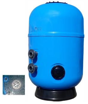 Tebas Sandfilteranglage Syrius 1250 mm Norm 120, collector plate mit PVC Düsen, Sandbett 120cm, Flanschverbindungen 3"