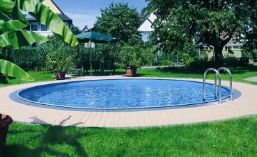 Runder Stahlwandpool 300 x 120 cm, 0,8 mm Folie mit Keil