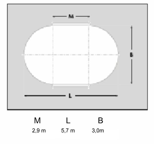 Oval Stahlwandpool 3,2 x 5,25 x 1,2 m, 0,8 mm Folie mit Keil