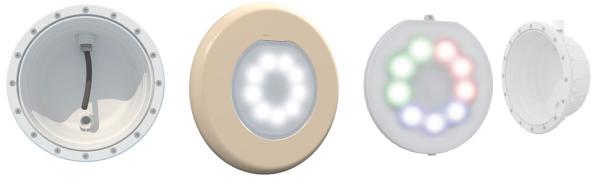 Farbausgabe mit beiger LED-Flexlampe, RGB, 1100 lm, 22 W, 12 V