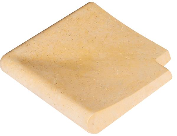 Gobi Poolrandstein, Farbe: Sandfarbe, äußere gerade Ecke