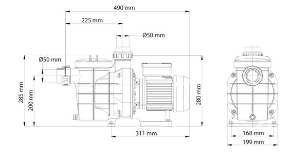 Filterpumpe America, 13 m³/h, 230 V, 0,55 kW (Salzwasser Fähig)