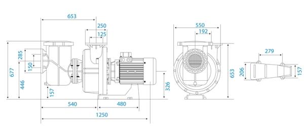 Danubi Pumpe mit Vorfilter IE2, 10,0 HP, 400/690 V, 50 HZ, 1.500 RPM
